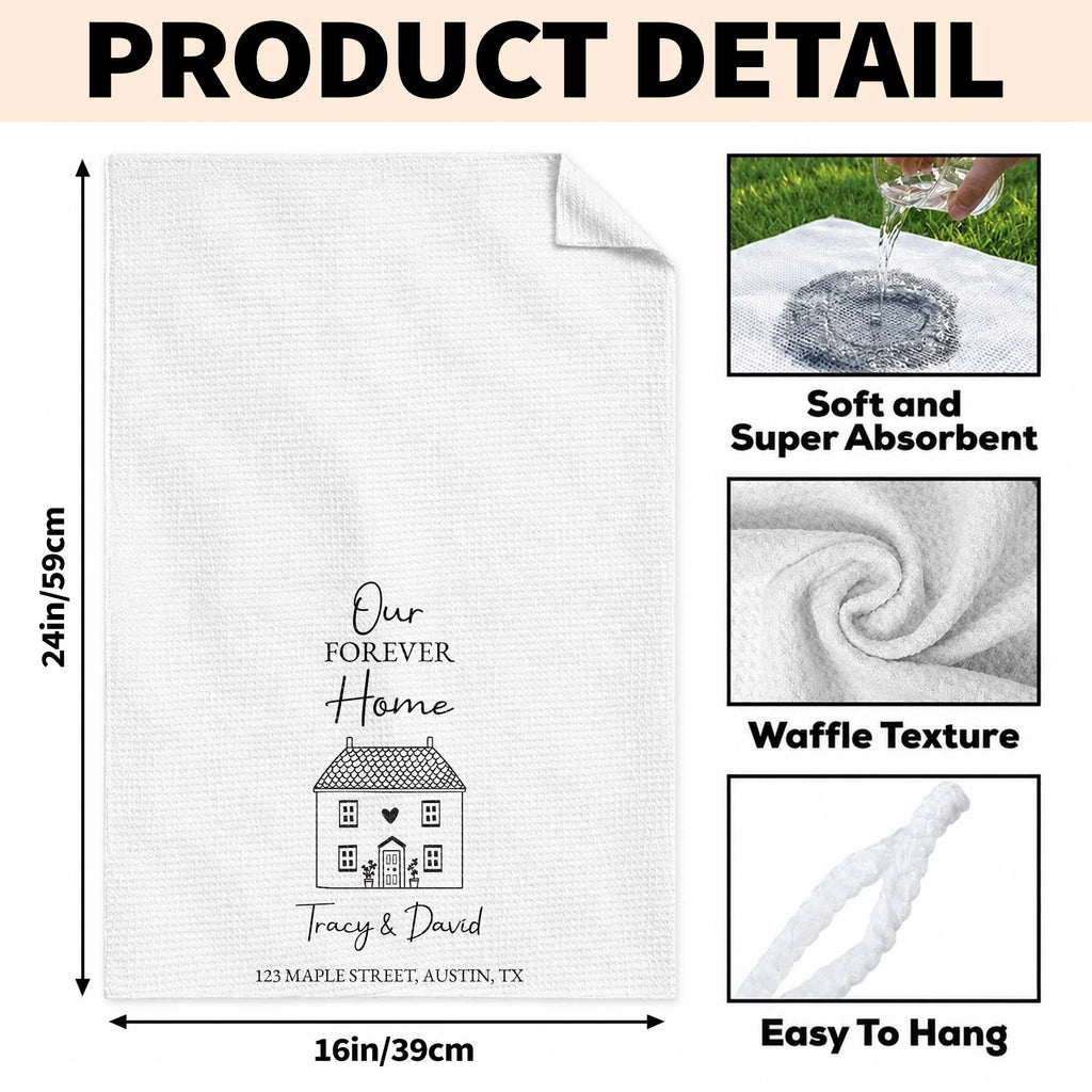 Personalized Kitchen Towel Custom Home Illustration Gift Kitchen Towel GradoCreations