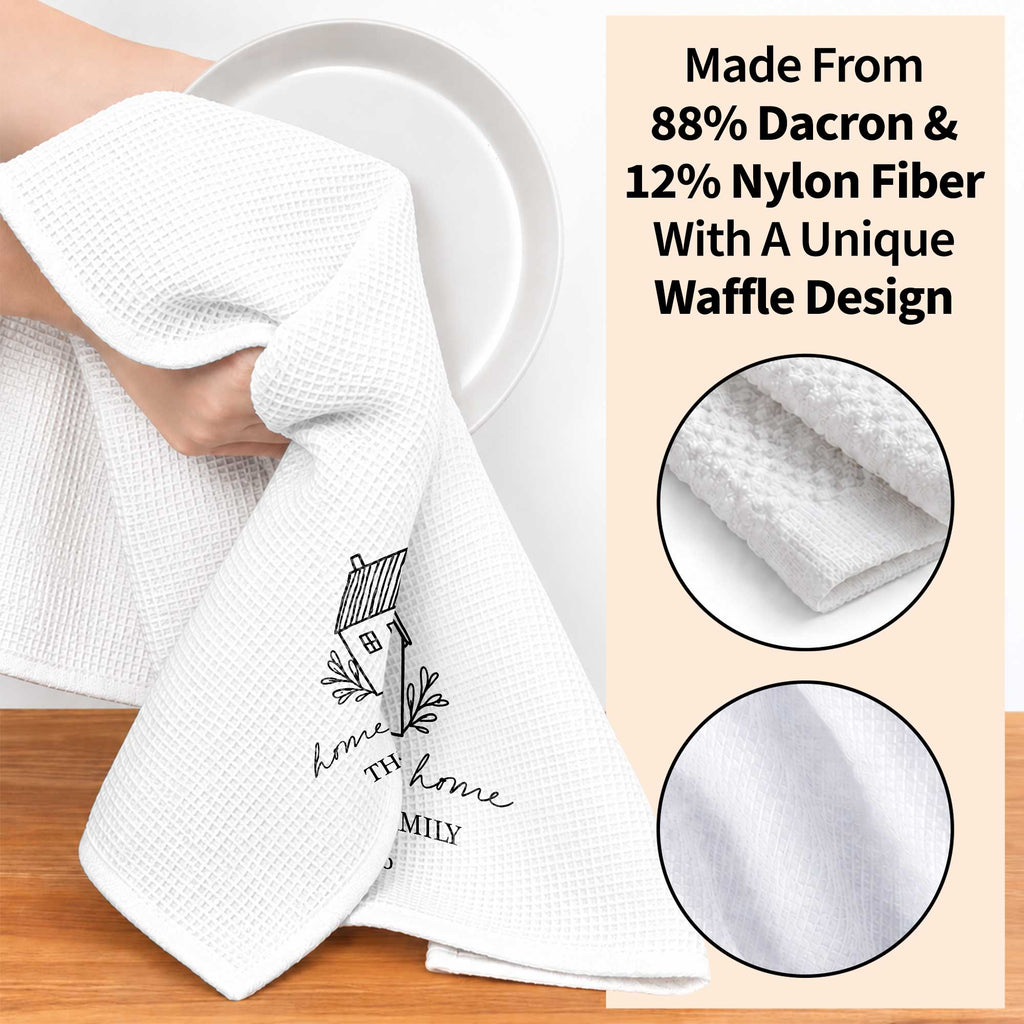 Personalized Family Kitchen Towel Custom Year Home Sweet Home Gift Kitchen Towel GradoCreations