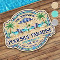 Personalized Custom-Shaped Doormat Family Name Palm Trees Beach Chairs Doormat GradoCreations