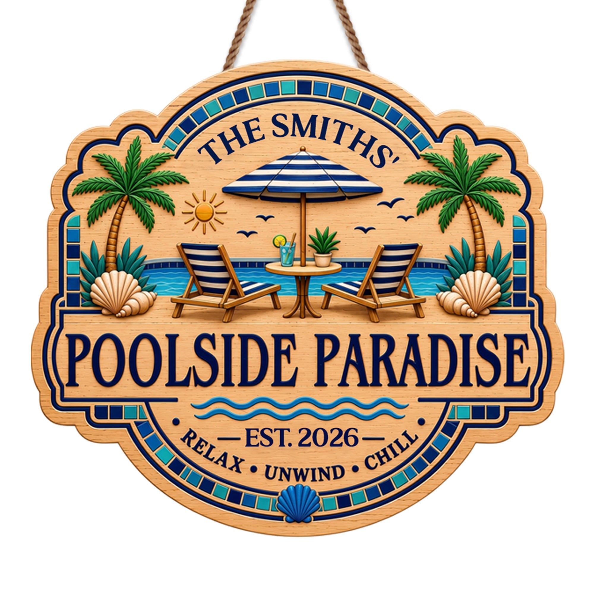 Personalized Custom Wood Sign for Beach Lovers - Family Gift Wood Sign GradoCreations