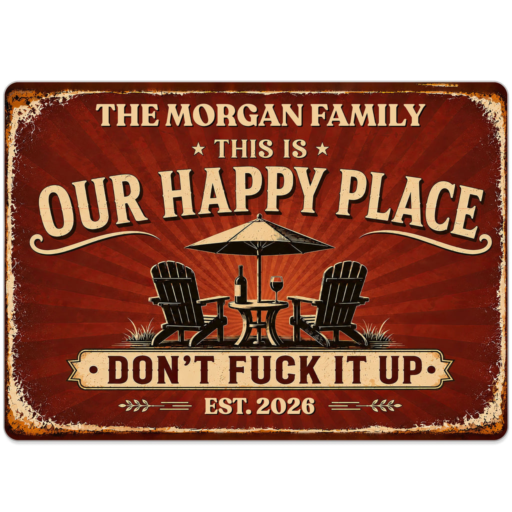 Personalized Metal Sign Custom Name Gift for Couples Family Metal Sign GradoCreations