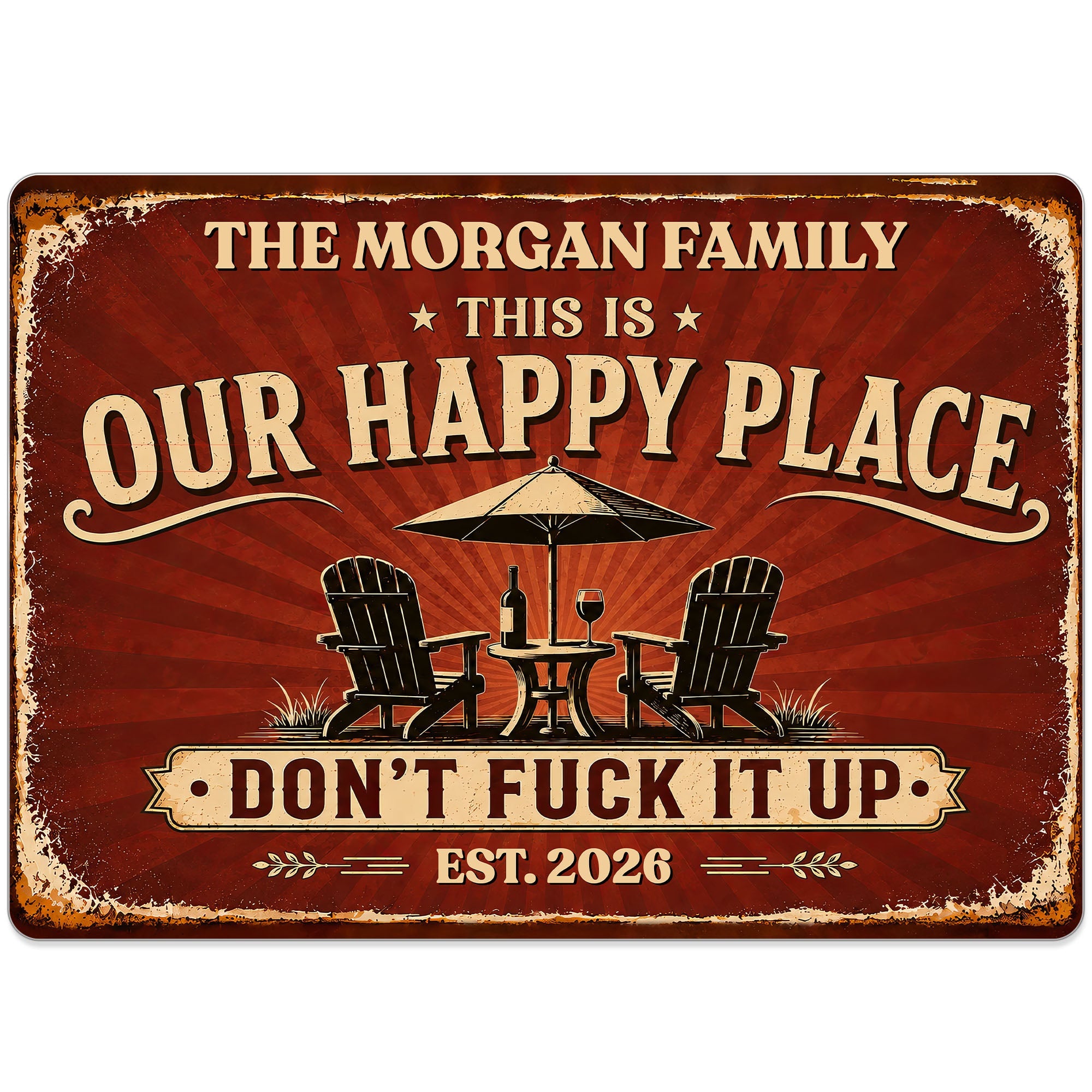 Personalized Metal Sign Custom Name Gift for Couples Family Metal Sign GradoCreations