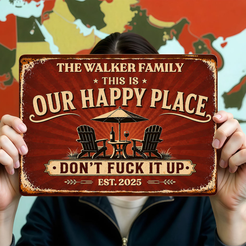 Personalized Metal Sign Custom Name Gift for Couples Family Metal Sign GradoCreations