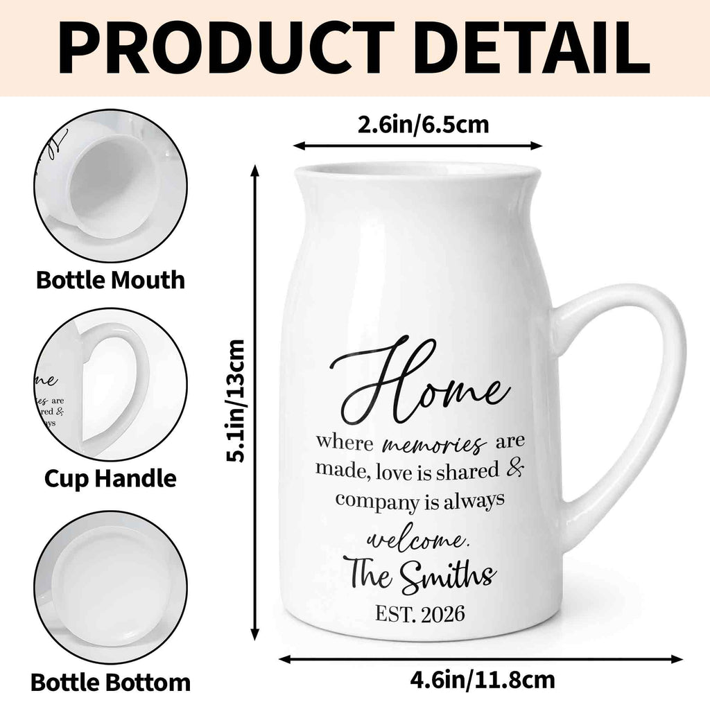 Personalized Ceramic Flower Vase Custom Year Gift for Family Flower Vase GradoCreations