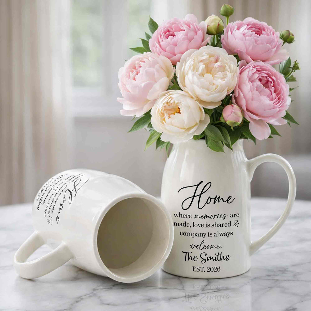 Personalized Ceramic Flower Vase Custom Year Gift for Family Flower Vase GradoCreations