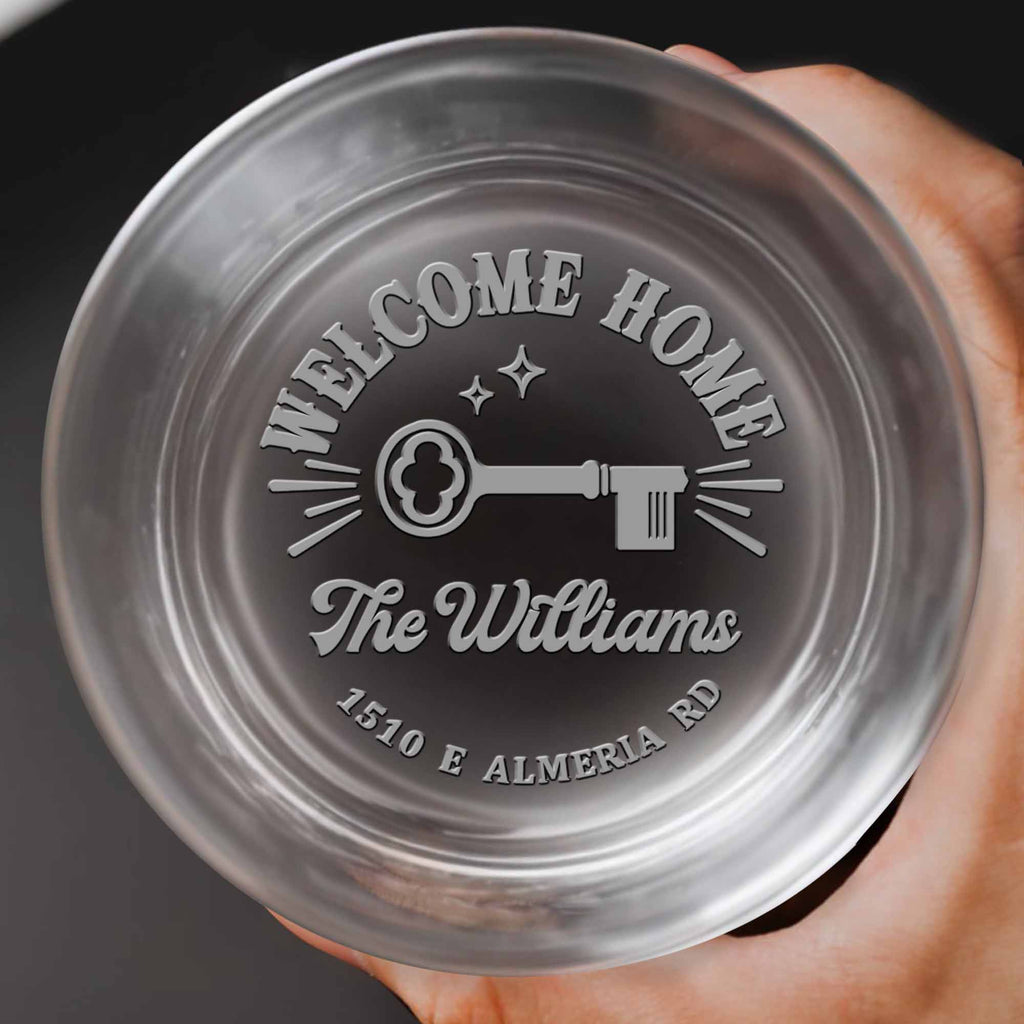 Personalized Engraved Whiskey Glass Custom Family Name Gift Whiskey Glass GradoCreations