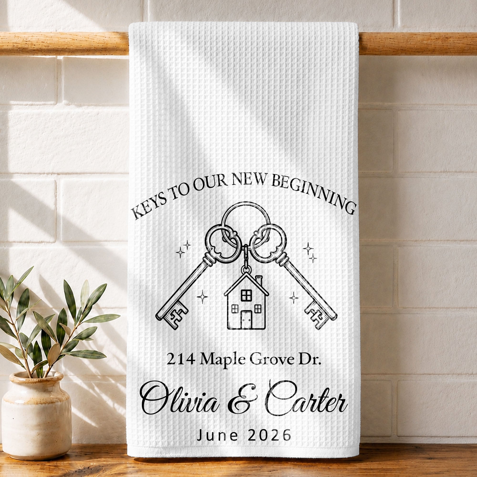 Custom Photo Kitchen Towel Key Chain Gift for Couples Kitchen Towel GradoCreations
