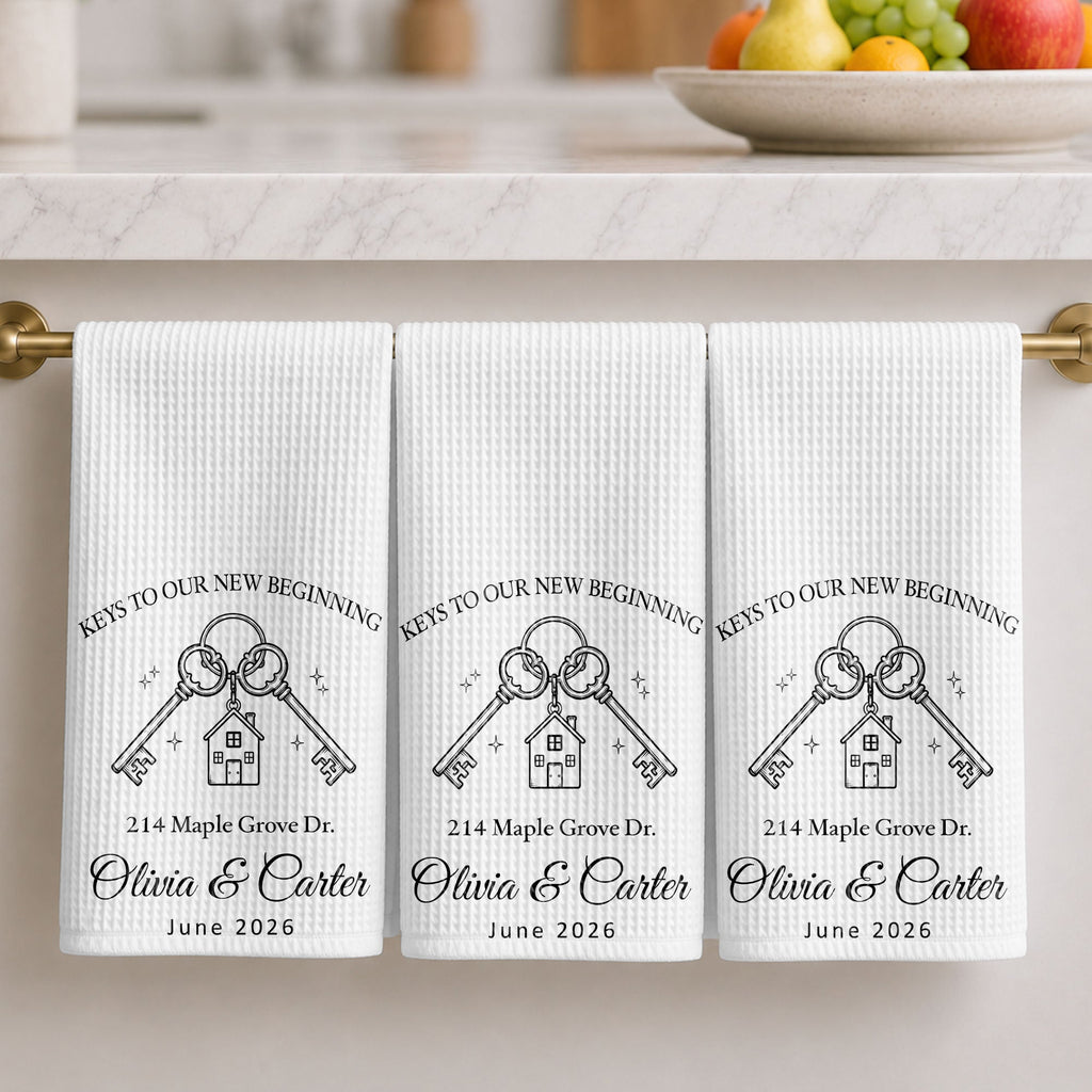 Custom Photo Kitchen Towel Key Chain Gift for Couples Kitchen Towel GradoCreations