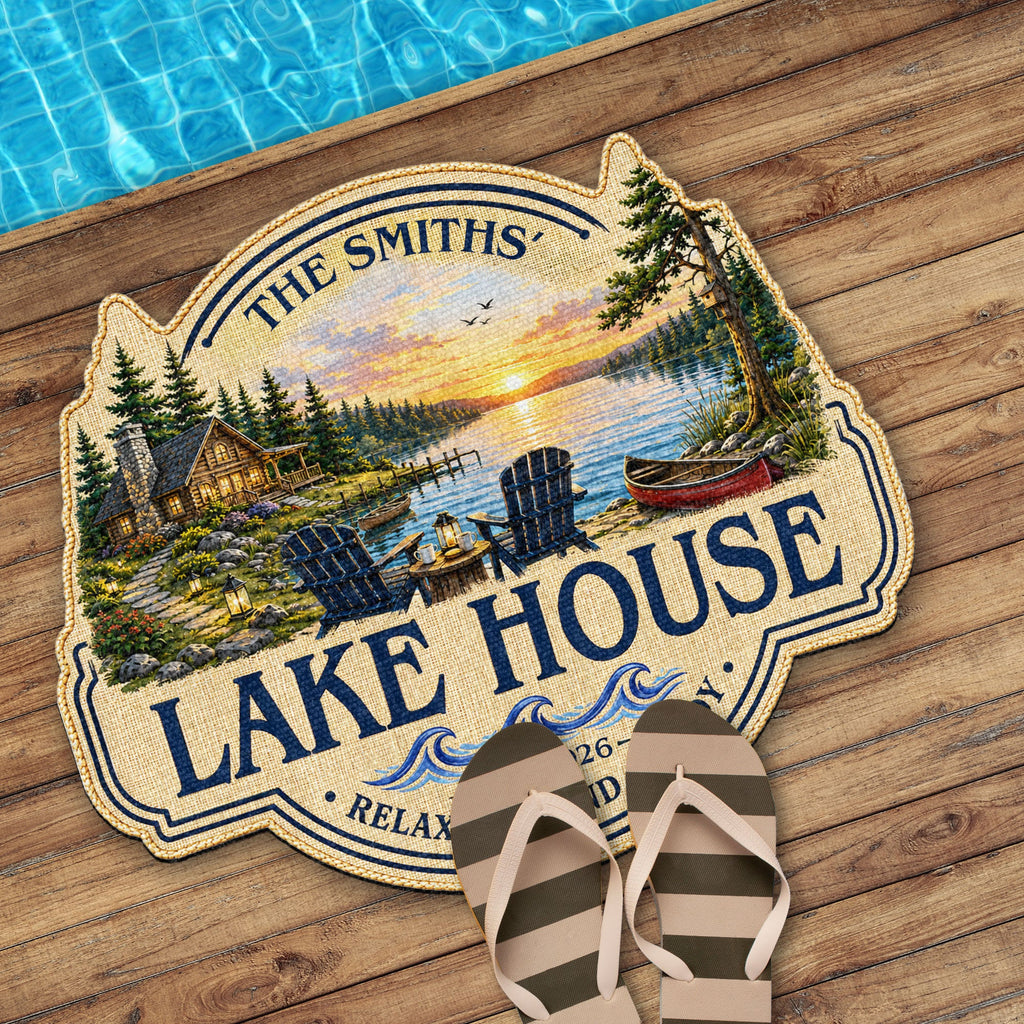 Personalized Custom Lake House Doormat Unique Cabin Gift Doormat GradoCreations