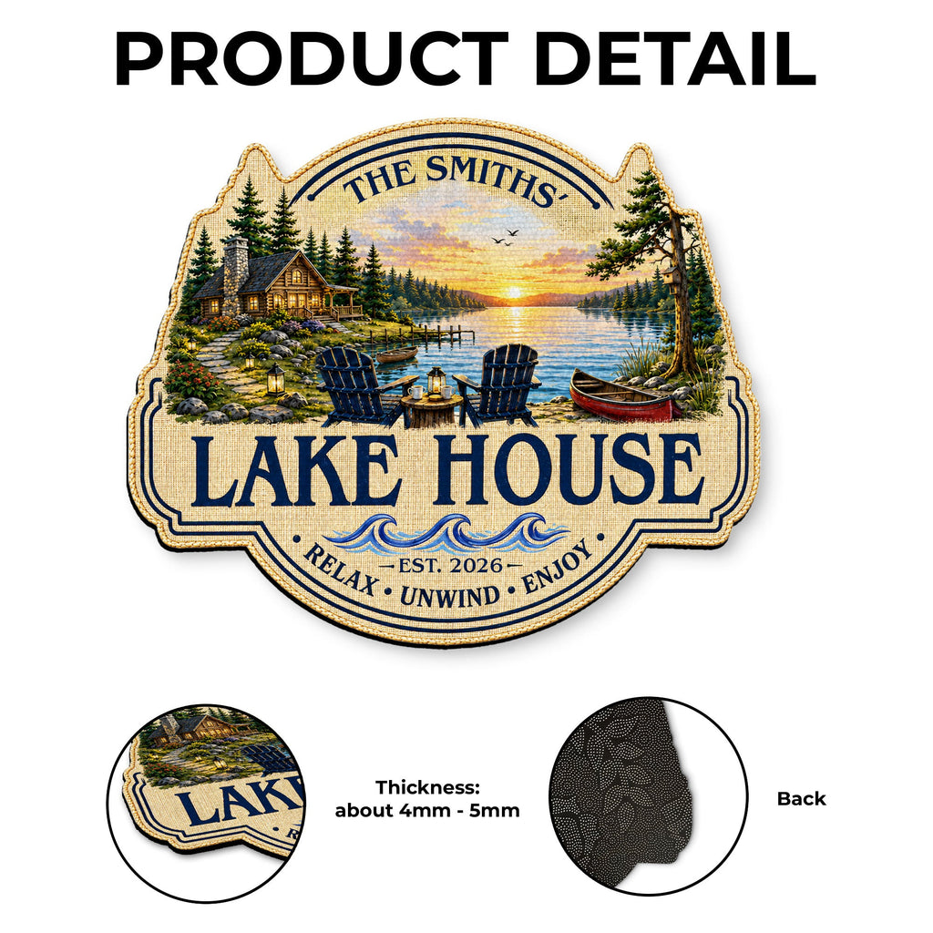 Personalized Custom Lake House Doormat Unique Cabin Gift Doormat GradoCreations
