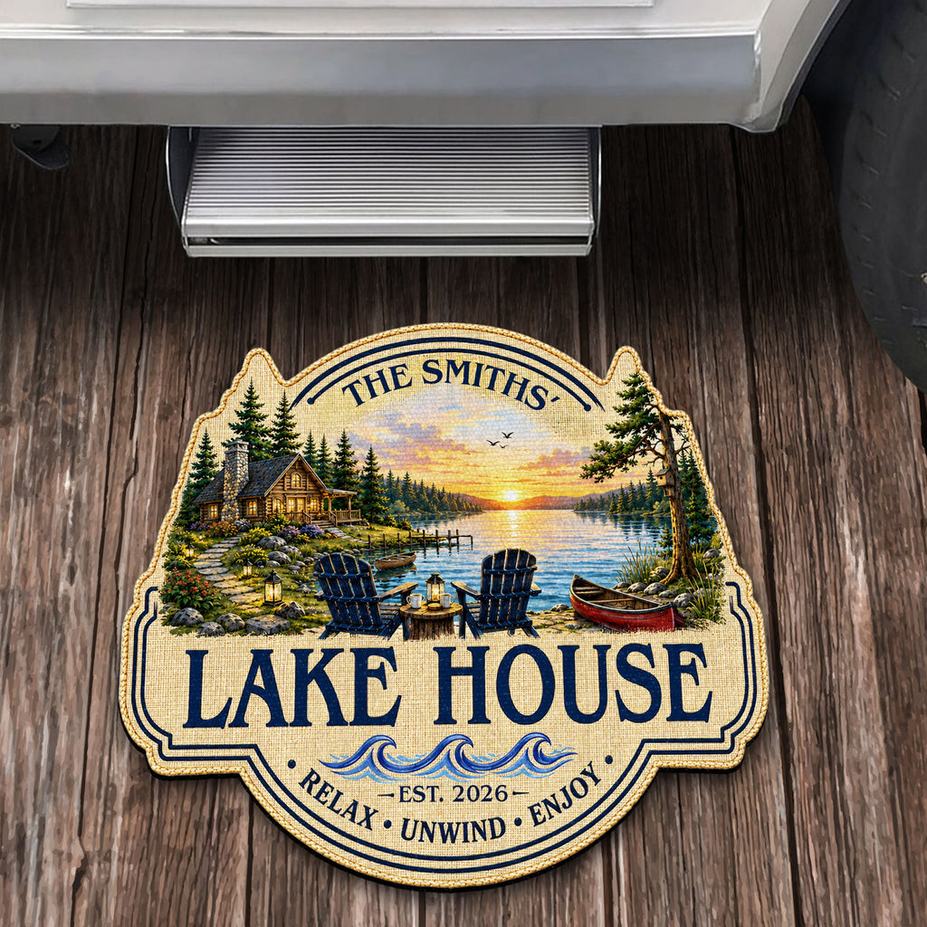 Personalized Custom Lake House Doormat Unique Cabin Gift Doormat GradoCreations