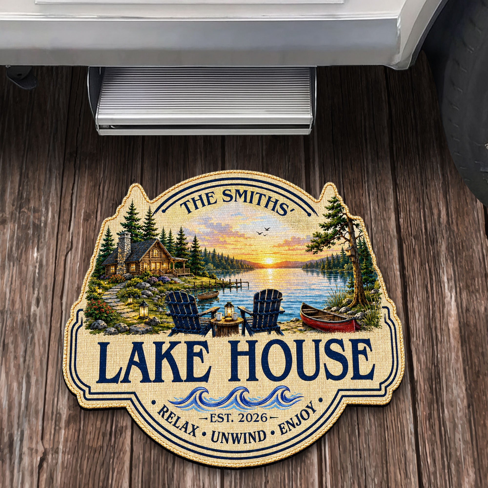 Personalized Custom Lake House Doormat Unique Cabin Gift Doormat GradoCreations