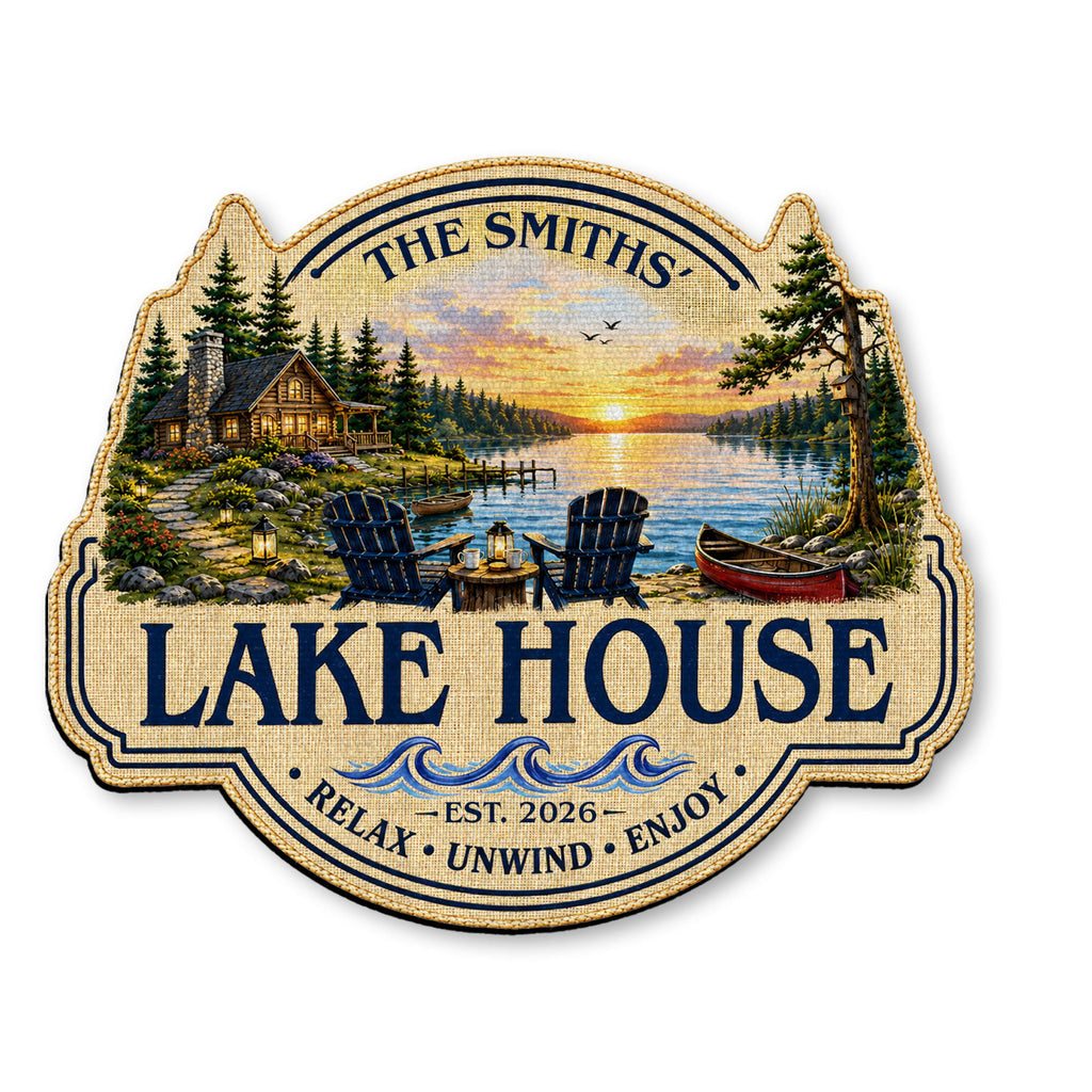 Personalized Custom Lake House Doormat Unique Cabin Gift Doormat GradoCreations