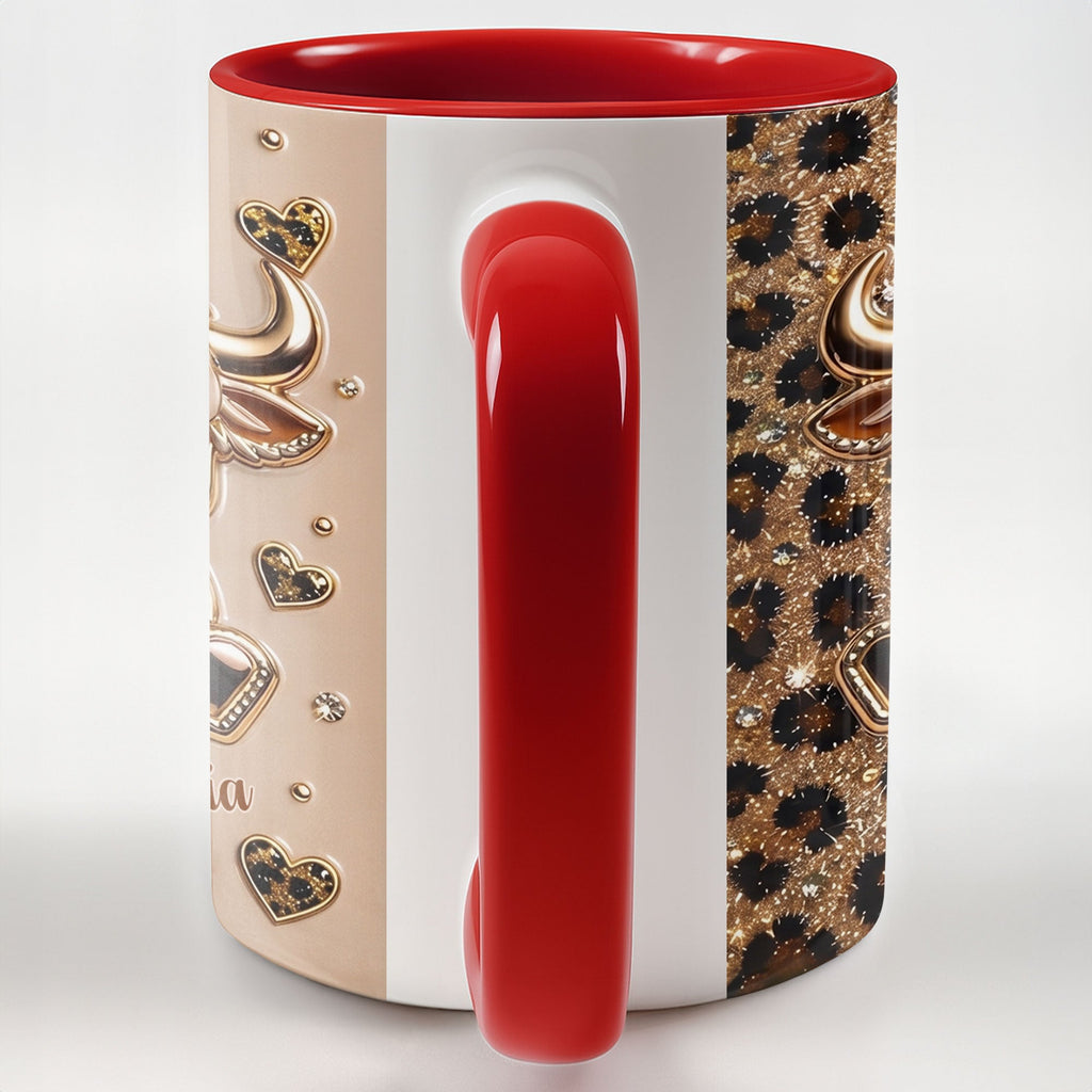 Personalized Cute Highland Cow Accent Mug Custom Name Gift