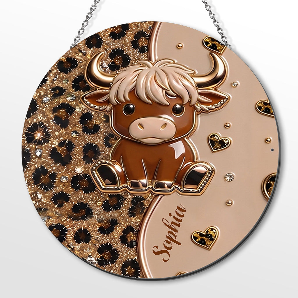 Personalized Highland Cow Metal Sign Custom Name Gift for Farm Lovers