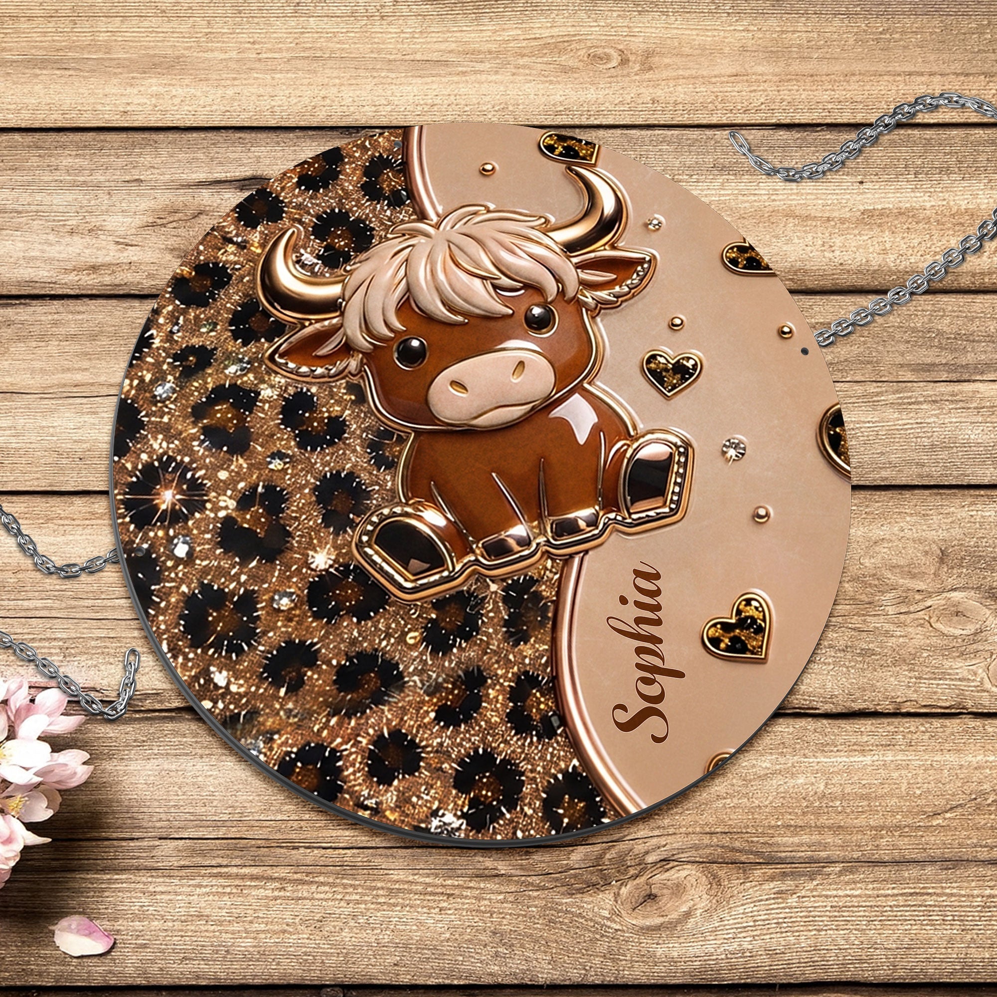 Personalized Highland Cow Metal Sign Custom Name Gift for Farm Lovers