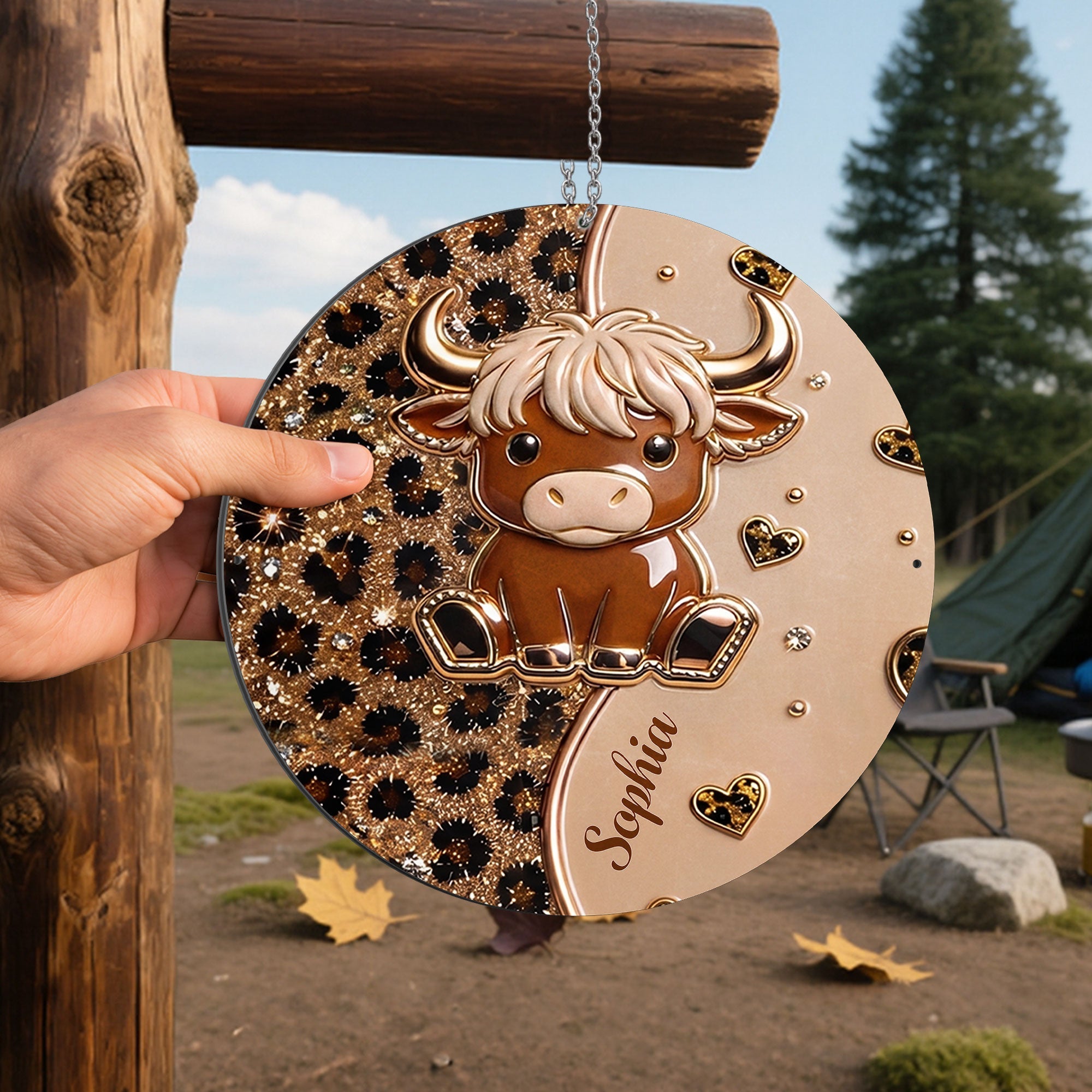 Personalized Highland Cow Metal Sign Custom Name Gift for Farm Lovers