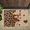 Personalized Highland Cow Doormat Custom Name Gift for Farm Lovers