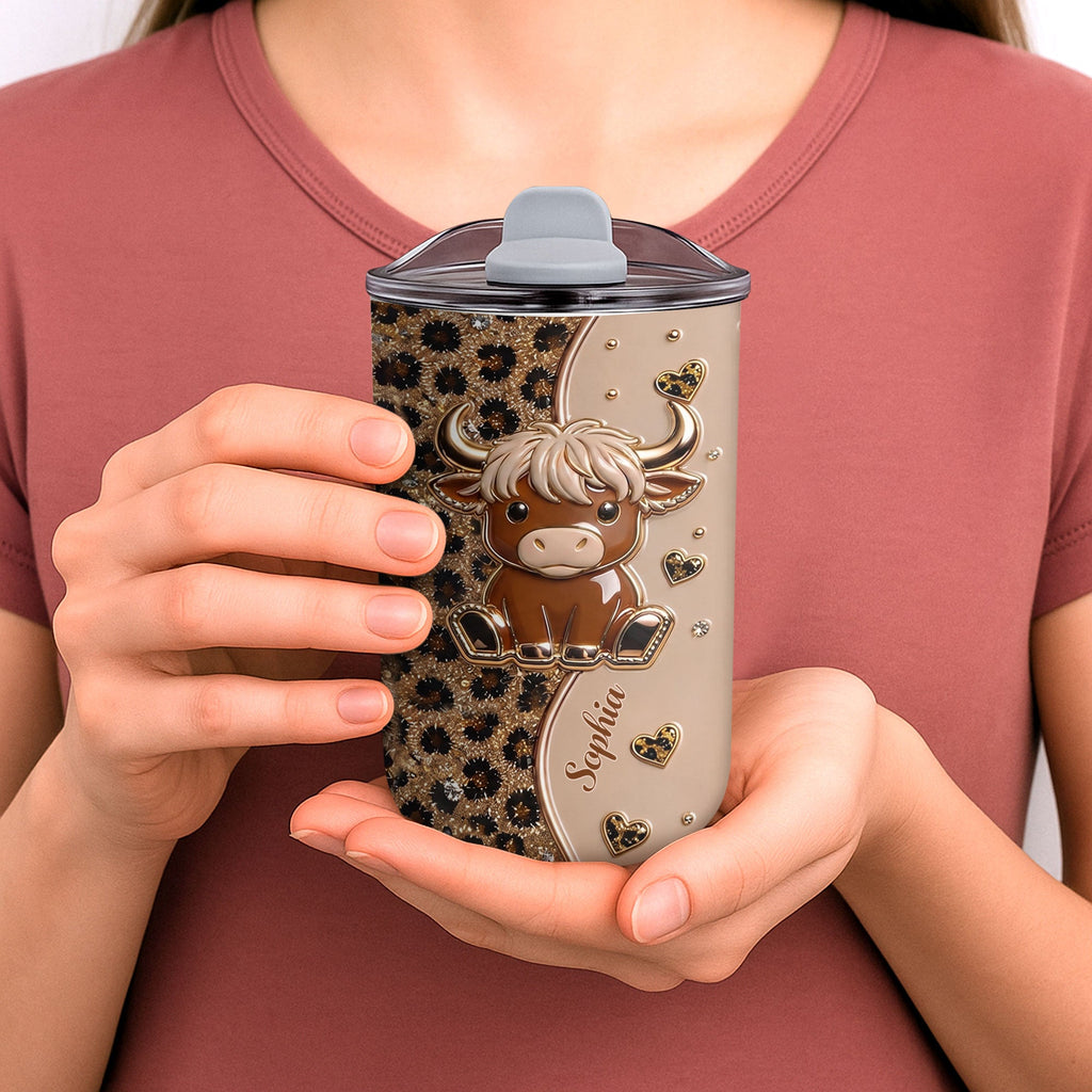 Personalized 10oz Highland Cow Tumbler Custom Gift for Daughter