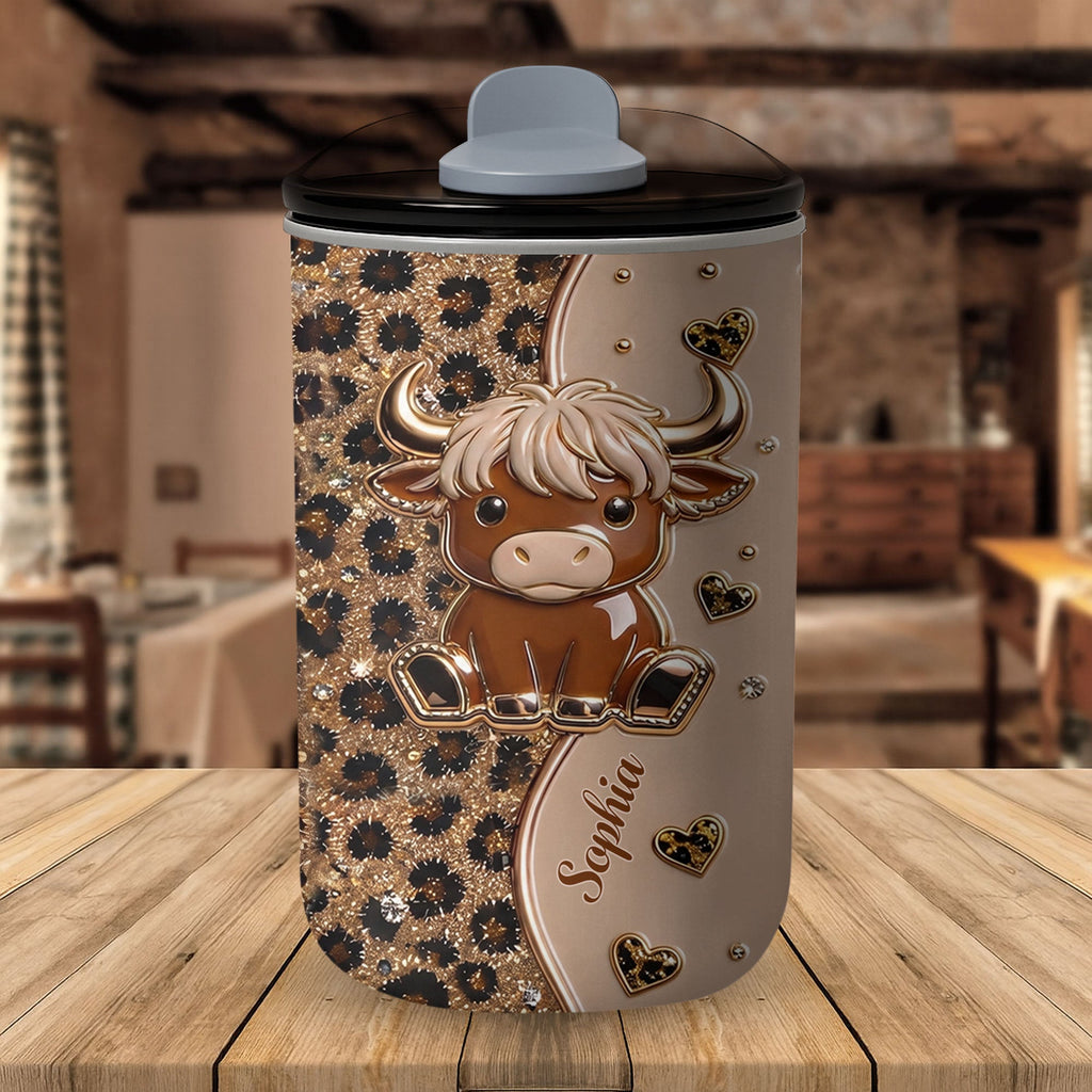 Personalized 10oz Highland Cow Tumbler Custom Gift for Daughter