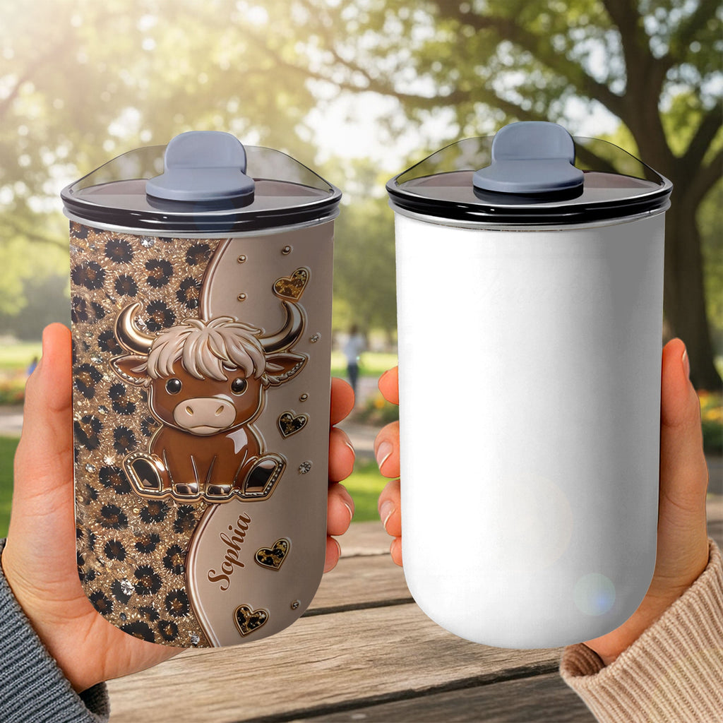 Personalized 10oz Highland Cow Tumbler Custom Gift for Daughter