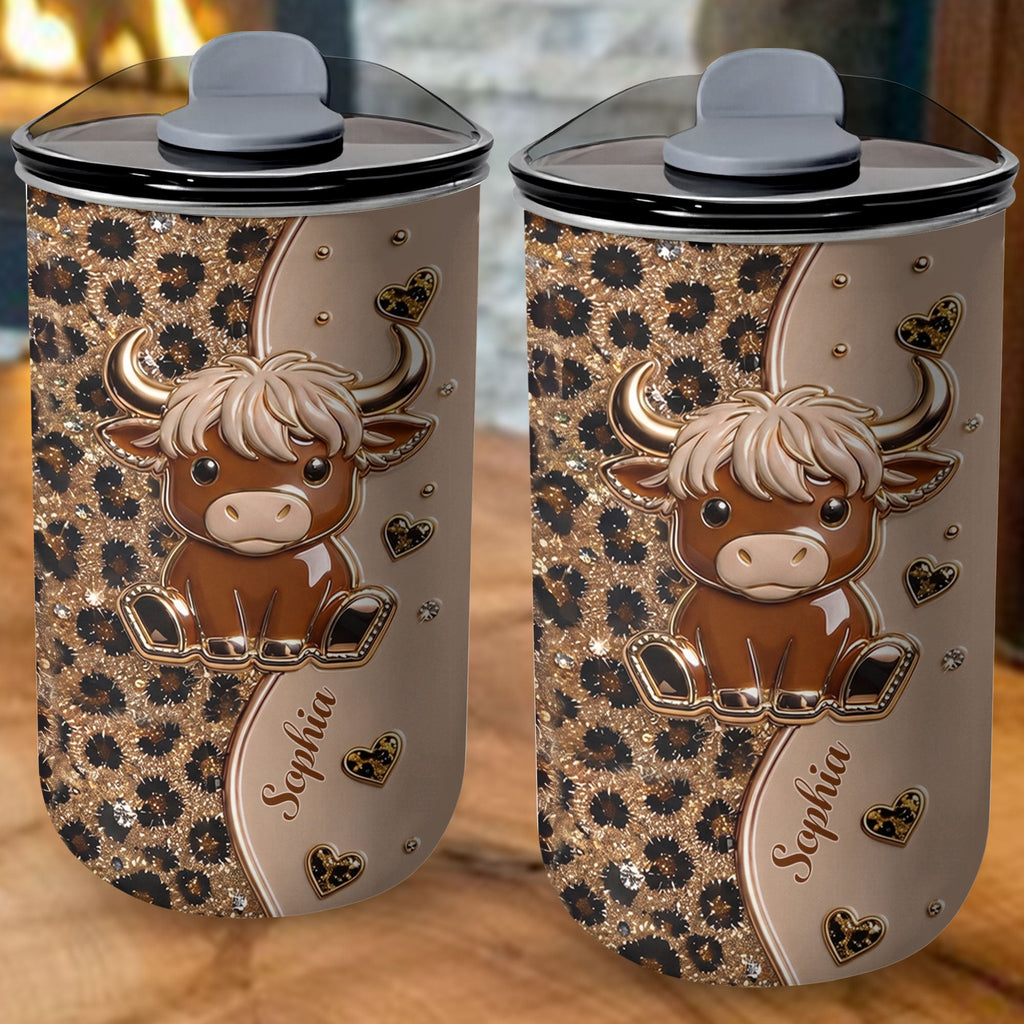 Personalized 10oz Highland Cow Tumbler Custom Gift for Daughter