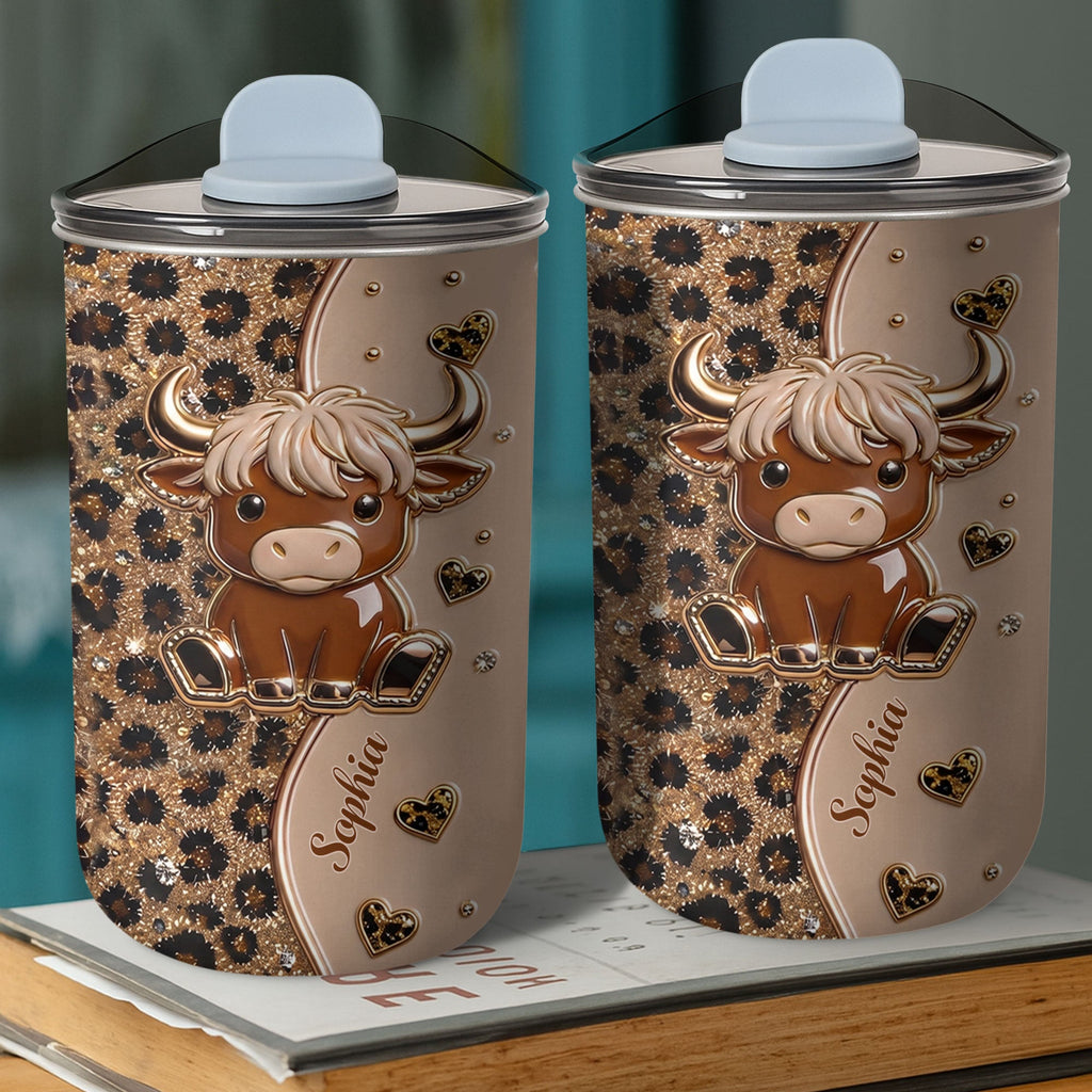 Personalized 10oz Highland Cow Tumbler Custom Gift for Daughter