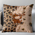 Personalized Highland Cow Pillow Custom Name Gift for Cow Lovers