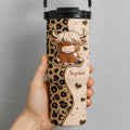 Personalized 30oz Tumbler with Handle Cute Highland Cow Gift