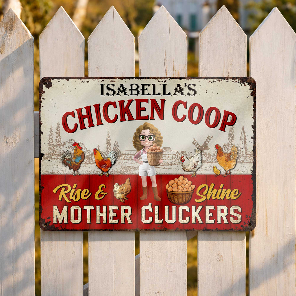 Personalized Metal Sign Mother Cluckers Gift for Chicken Lovers Metal Sign GradoCreations