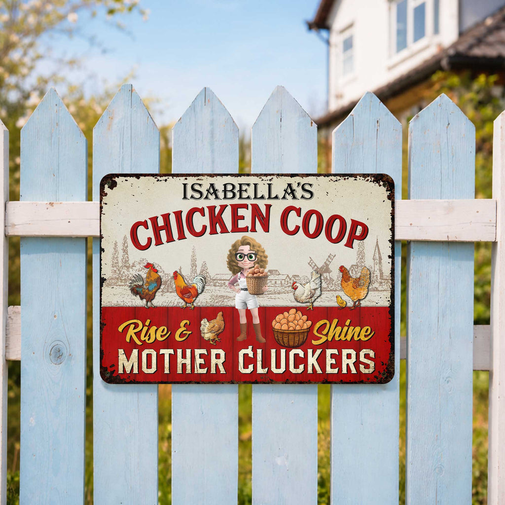 Personalized Metal Sign Mother Cluckers Gift for Chicken Lovers Metal Sign GradoCreations