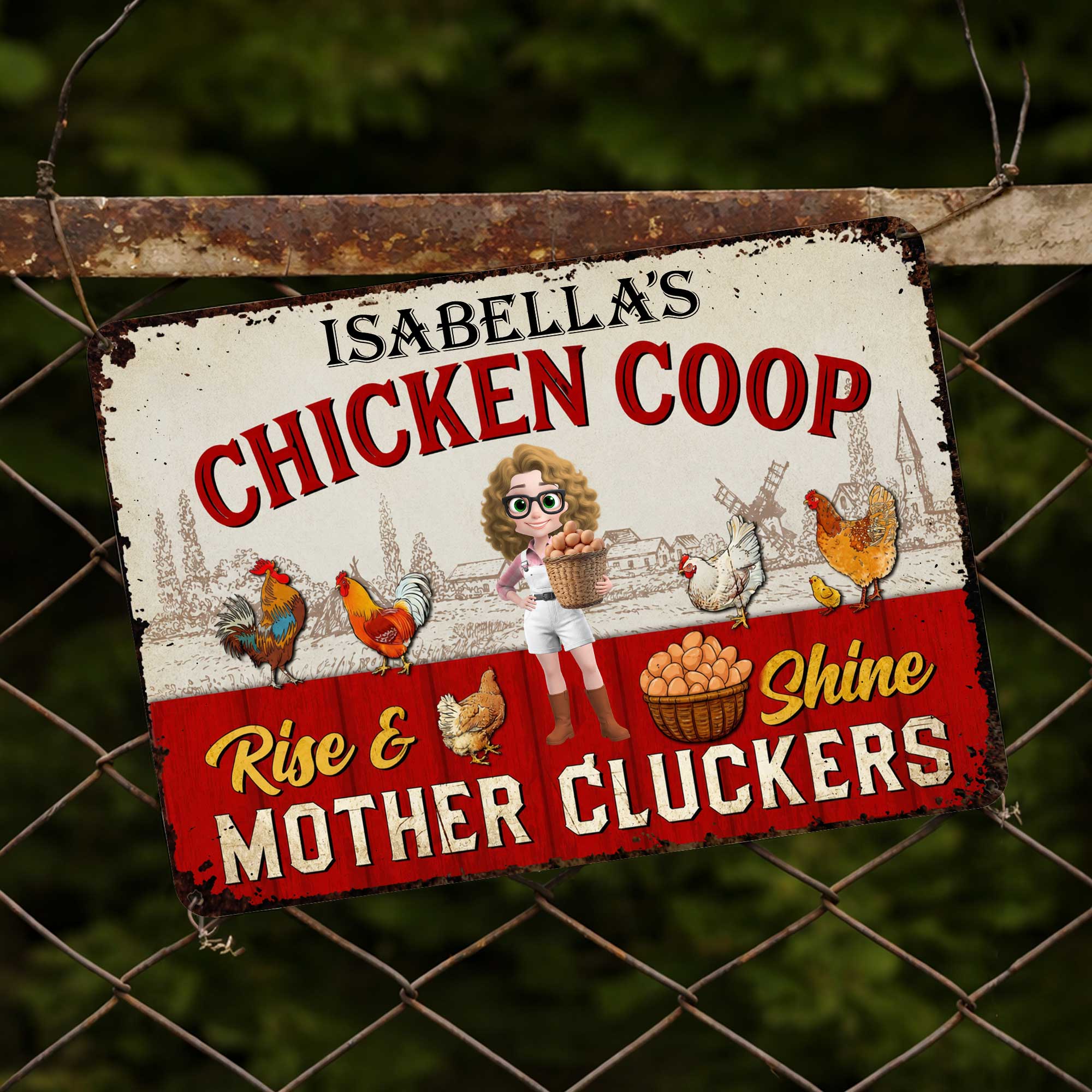 Personalized Metal Sign Mother Cluckers Gift for Chicken Lovers