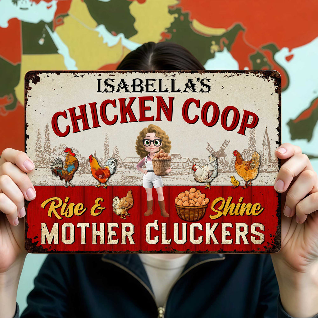 Personalized Metal Sign Mother Cluckers Gift for Chicken Lovers Metal Sign GradoCreations