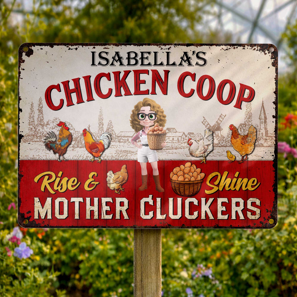 Personalized Metal Sign Mother Cluckers Gift for Chicken Lovers Metal Sign GradoCreations