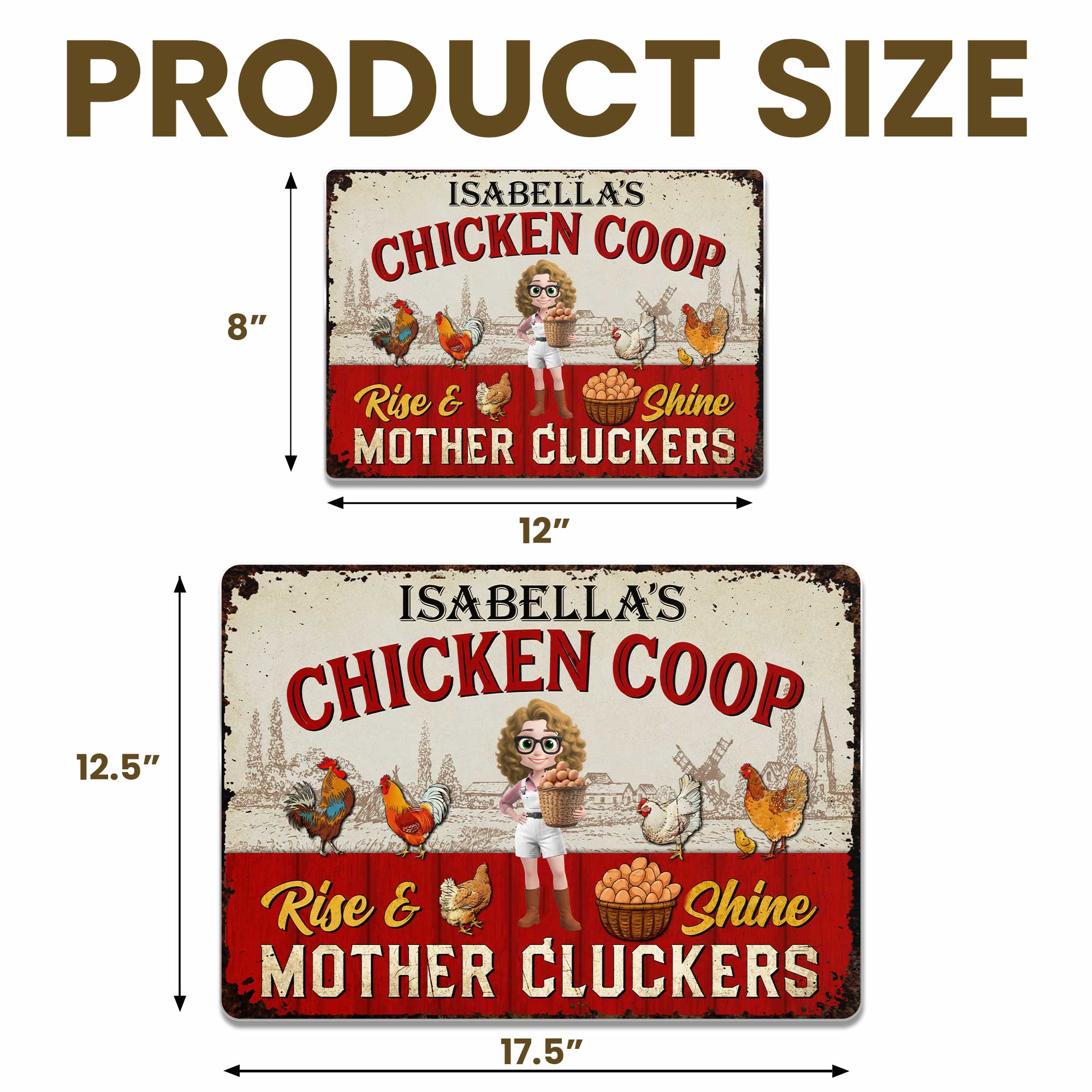 Personalized Metal Sign Mother Cluckers Gift for Chicken Lovers Metal Sign GradoCreations