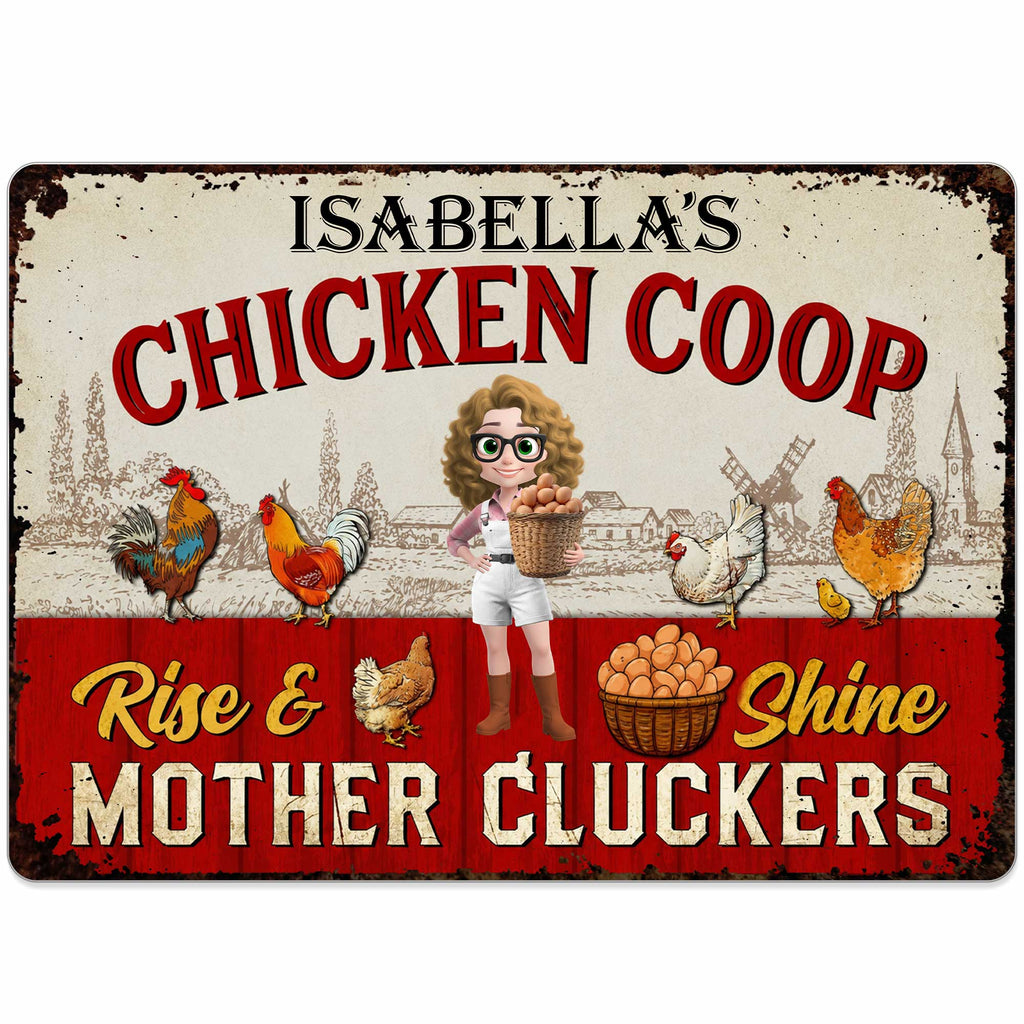 Personalized Metal Sign Mother Cluckers Gift for Chicken Lovers Metal Sign GradoCreations