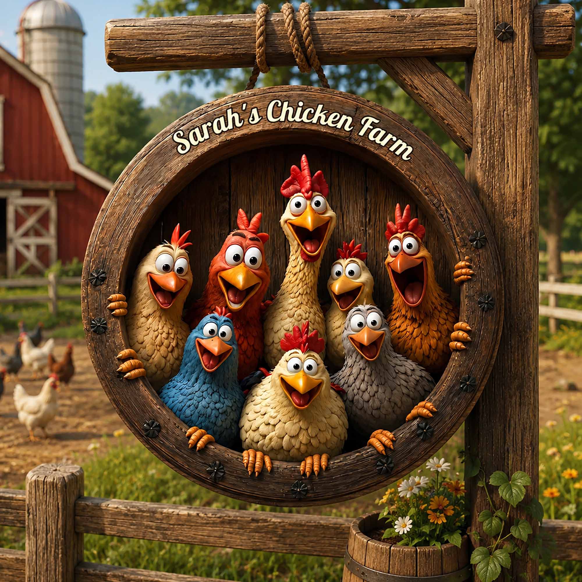 Personalized Custom Shaped Wood Sign for Chicken Lovers Gift Wood Sign GradoCreations