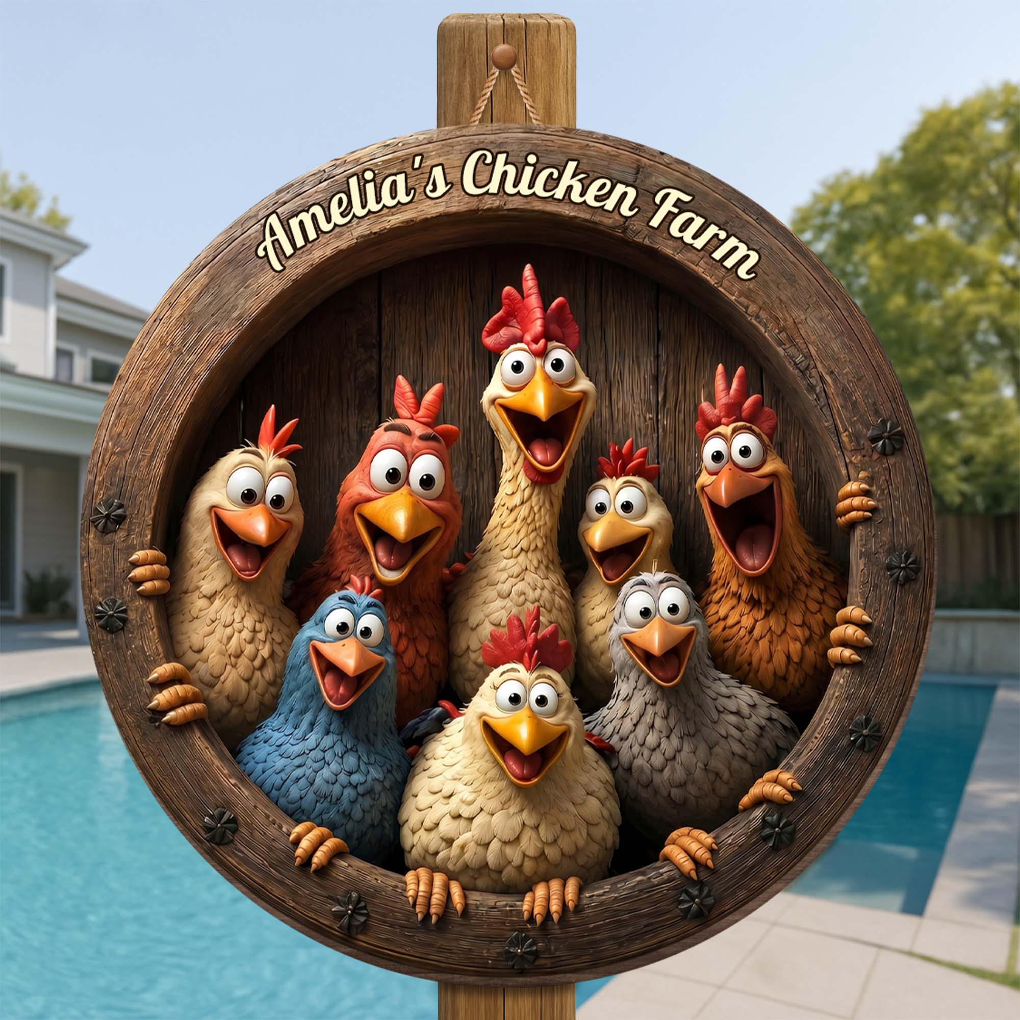 Personalized Custom Shaped Wood Sign for Chicken Lovers Gift Wood Sign GradoCreations