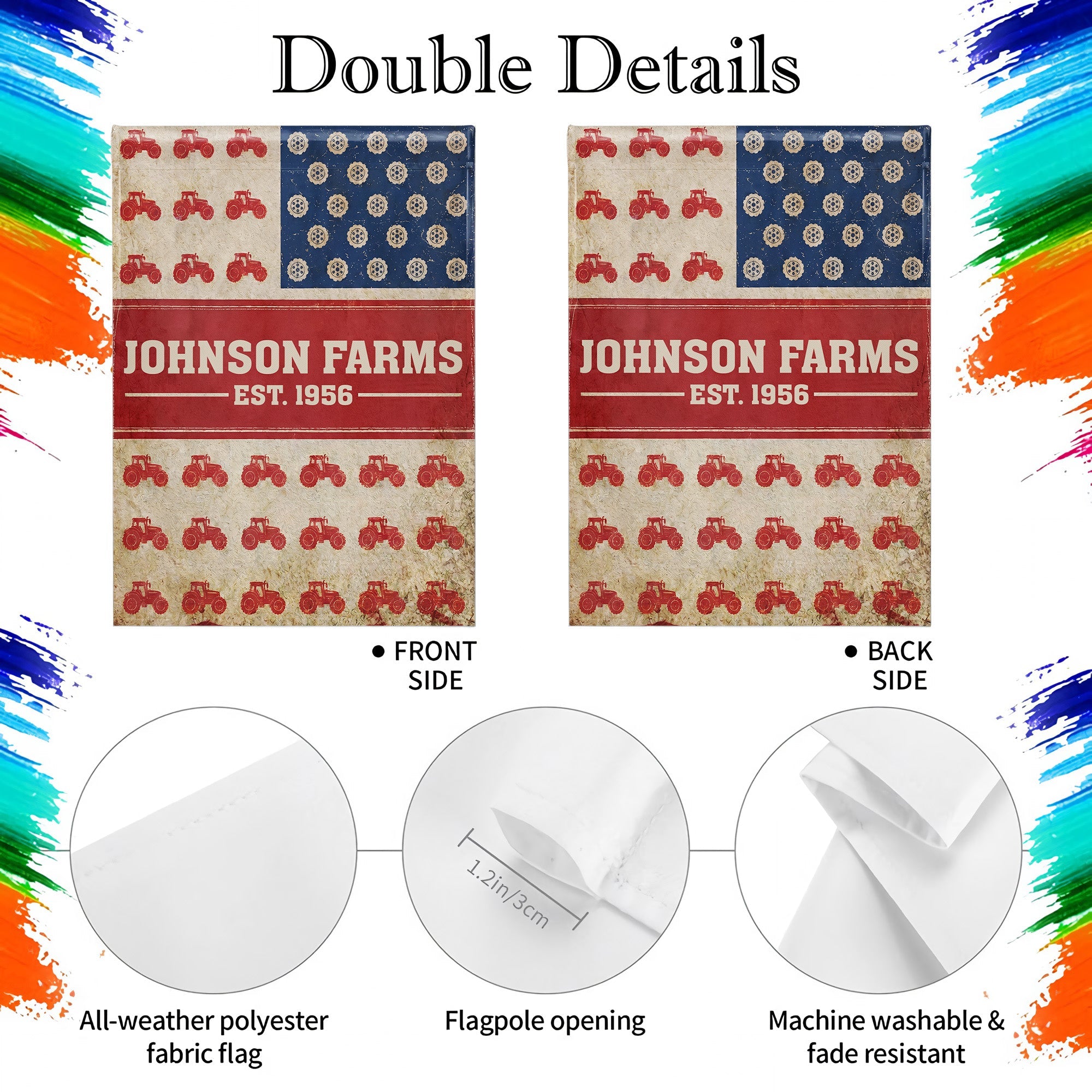 Personalized Double-Sided Garden Flag Custom Name for Farm Lovers Garden Flag GradoCreations