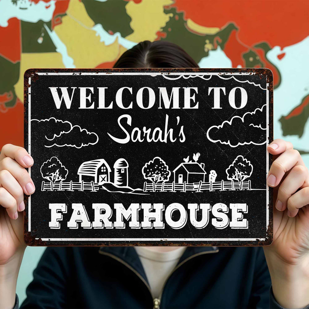 Personalized Metal Sign Custom Farmhouse Decor for Family Metal Sign GradoCreations