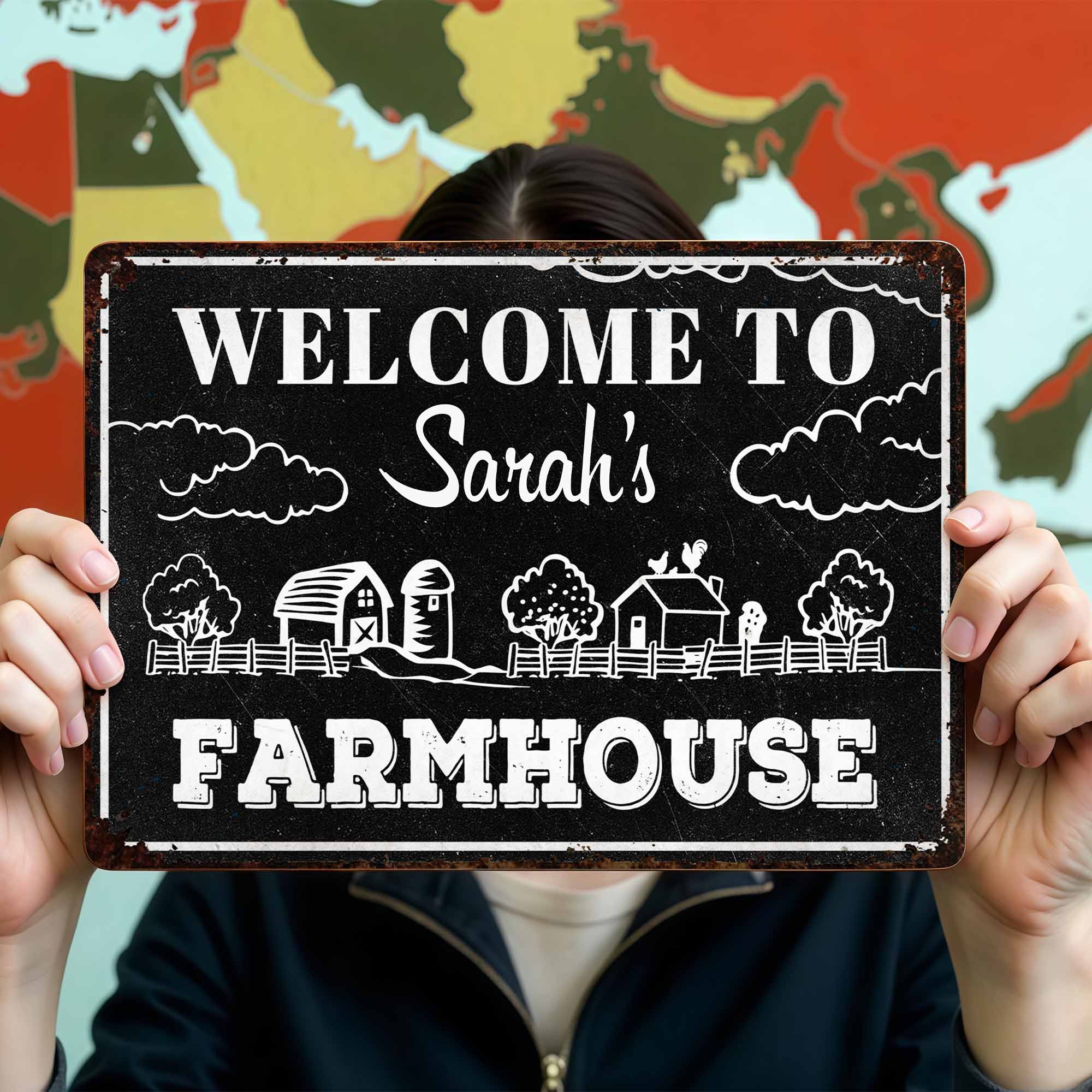 Personalized Metal Sign Custom Farmhouse Decor for Family Metal Sign GradoCreations