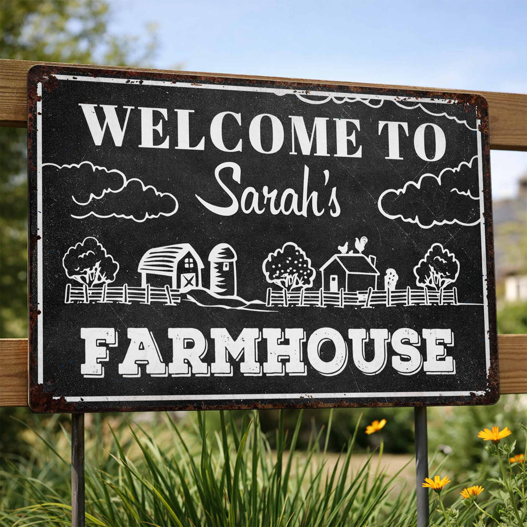 Personalized Metal Sign Custom Farmhouse Decor for Family Metal Sign GradoCreations