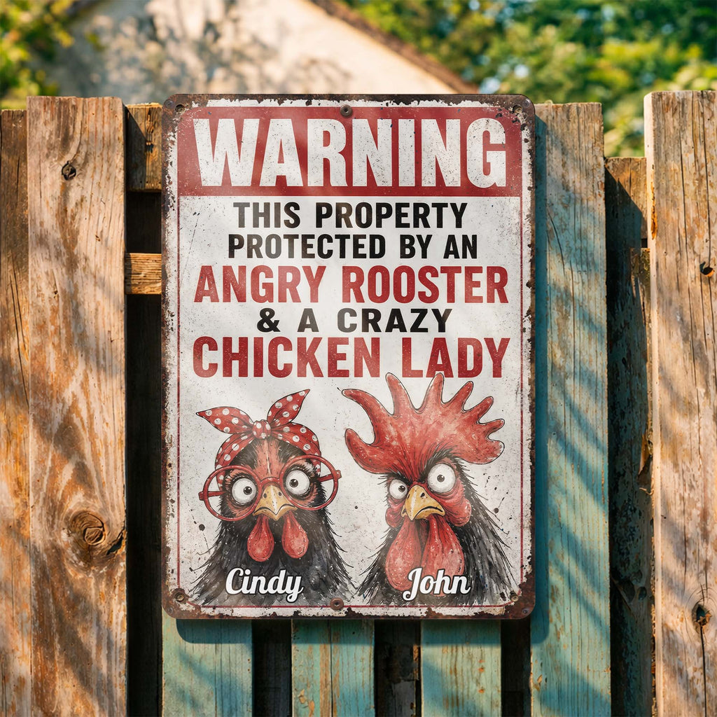 Personalized Metal Farm Sign Unique Gift for Chicken Lovers Metal Sign GradoCreations