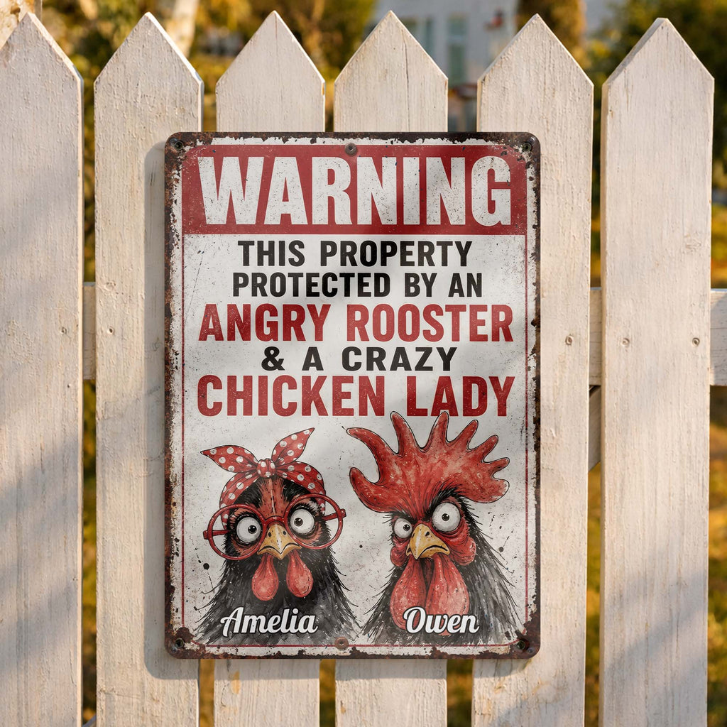 Personalized Metal Farm Sign Unique Gift for Chicken Lovers Metal Sign GradoCreations