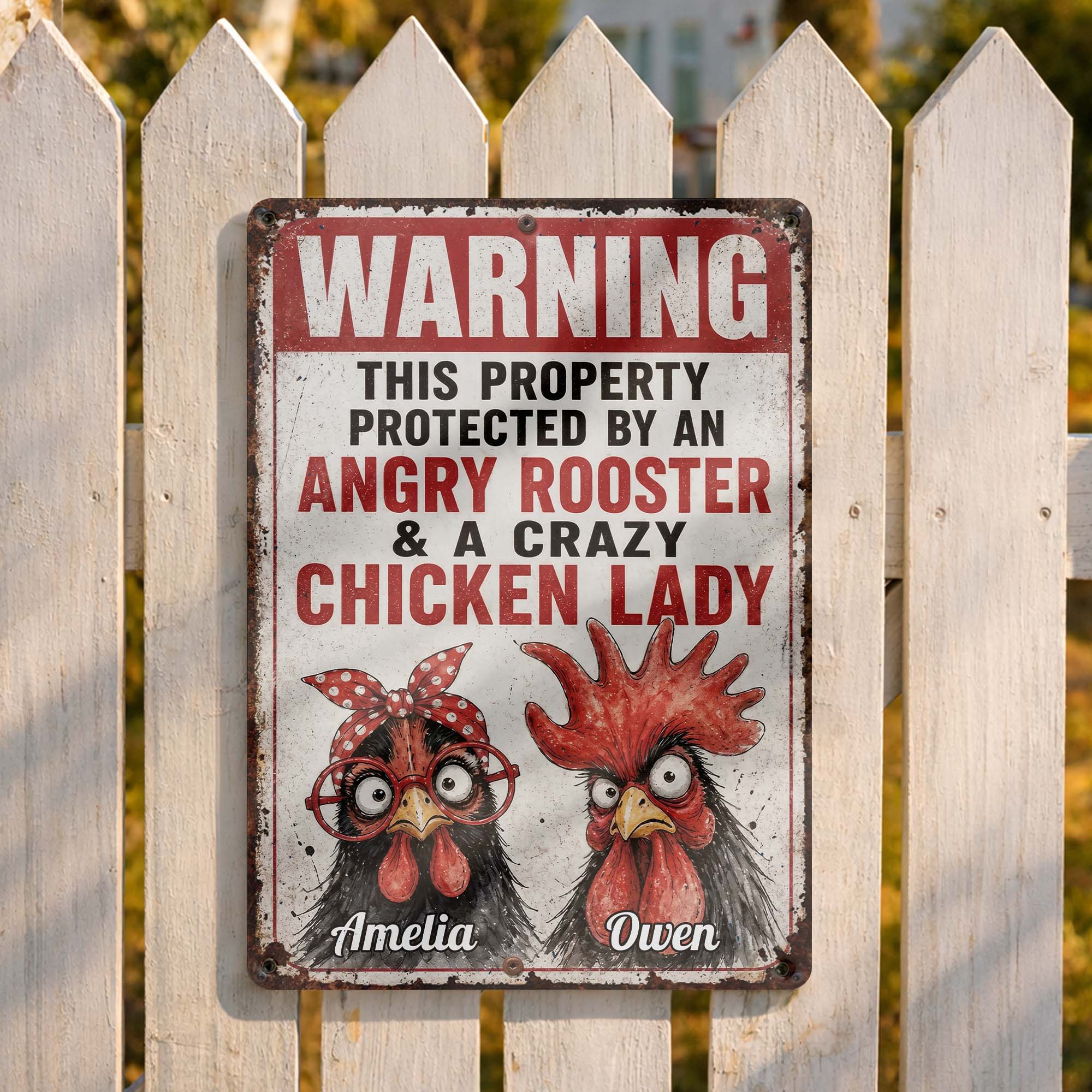 Personalized Metal Farm Sign Unique Gift for Chicken Lovers Metal Sign GradoCreations