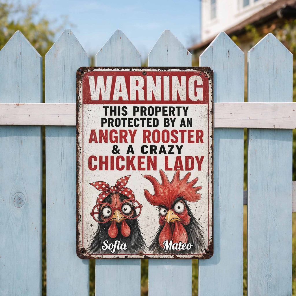Personalized Metal Farm Sign Unique Gift for Chicken Lovers Metal Sign GradoCreations
