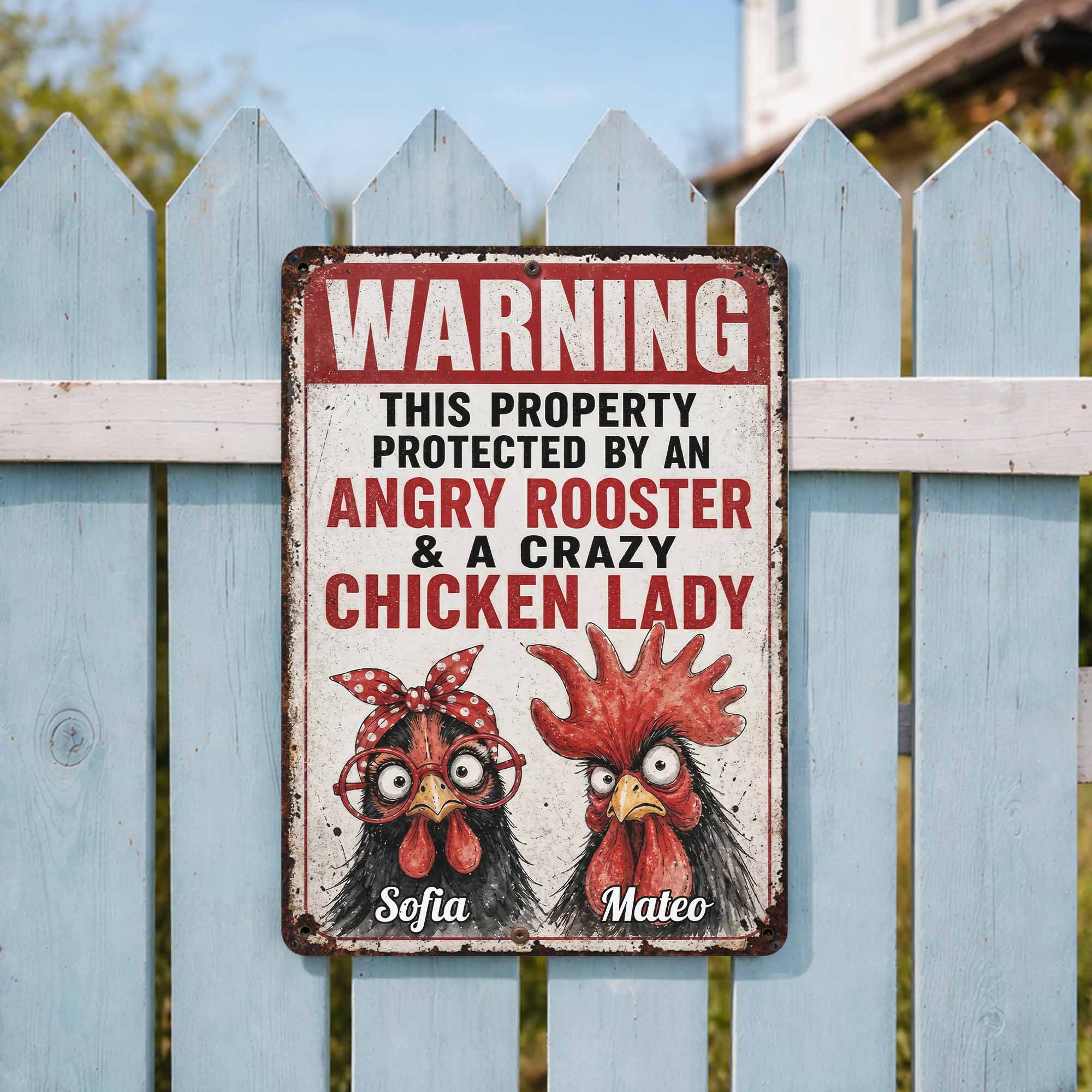 Personalized Metal Farm Sign Unique Gift for Chicken Lovers Metal Sign GradoCreations