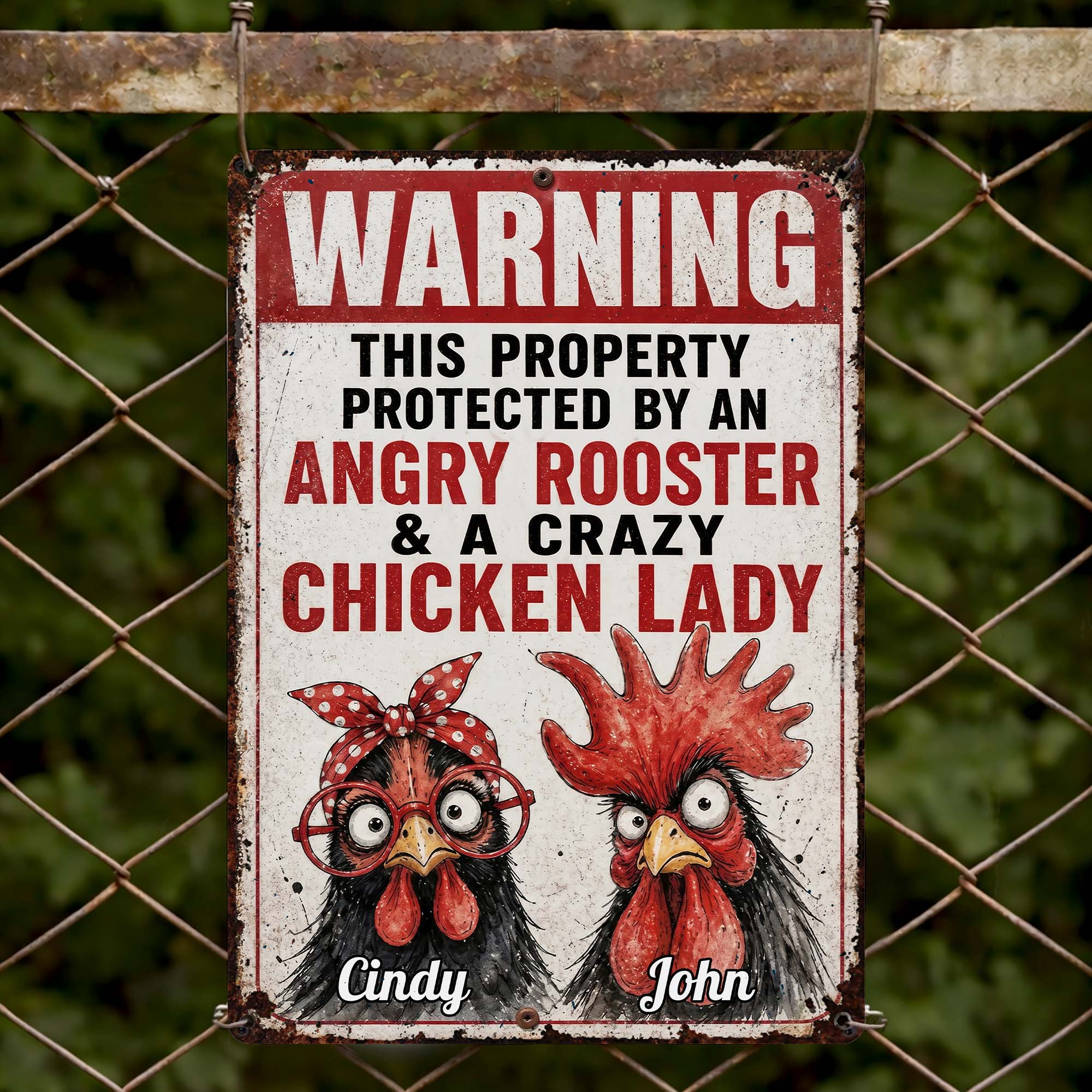 Personalized Metal Farm Sign Unique Gift for Chicken Lovers Metal Sign GradoCreations