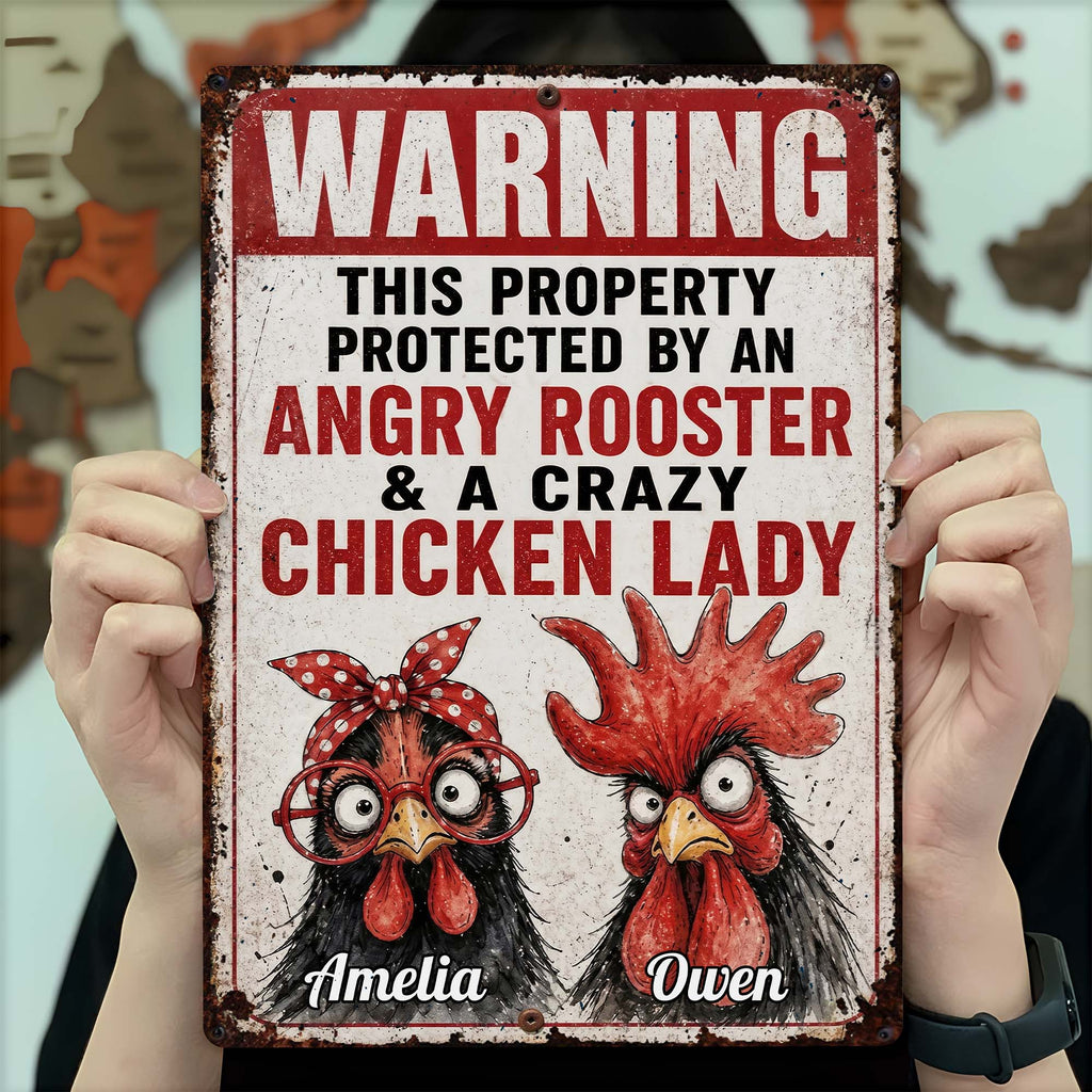 Personalized Metal Farm Sign Unique Gift for Chicken Lovers Metal Sign GradoCreations