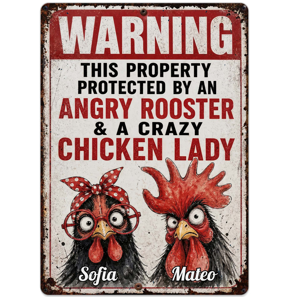 Personalized Metal Farm Sign Unique Gift for Chicken Lovers Metal Sign GradoCreations